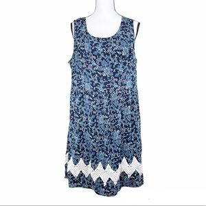 Doe & Rae Blue Paisley Sleeveless Dress